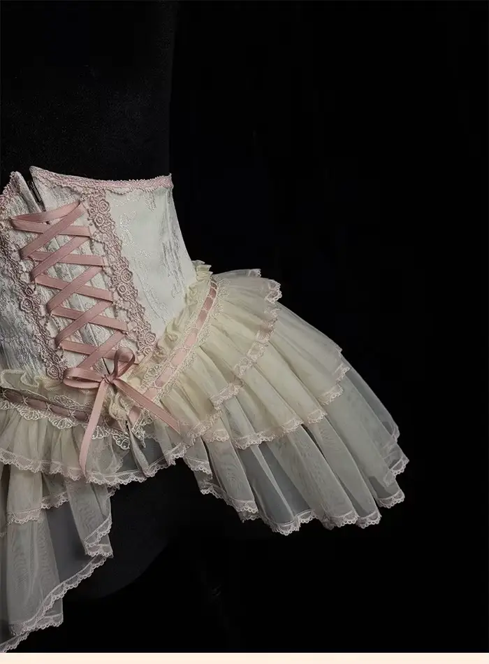 ~Cross~Gothic Princess Lolita Corset avec ourlet à plusieurs couches par Alice Girl PRE COMMANDE / 3 mois