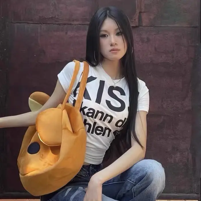 Karrram japonské Y2k tričko s potlačou písmen Trashy 2000s štýl krátky top Vintage Harajuku krátke rukávy