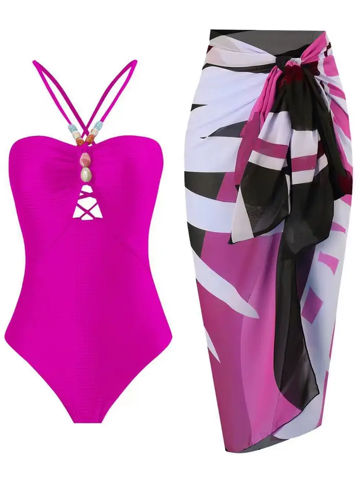 Dvojdielne bikiny plážové plavky 2024 ženy Sexy šnúrkový body s dlhou sukňou letné ženské kúpanie plávanie Bikini set