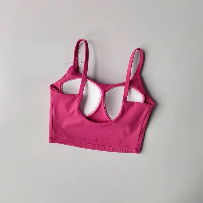 Haut de soutien-gorge de sport pour femmes, push up, rembourré fixe, hauts push-up, gilet de fitness
