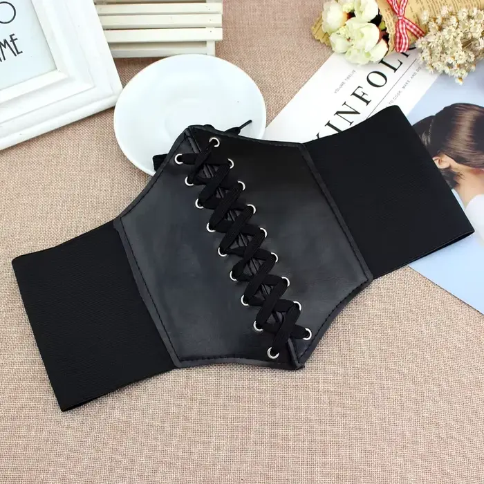 Čierne shapewear body pre ženy gotické oblečenie pod poprsie pás cincher tréner pu elastická koža sexy svadobné korzety a bustiers štýl každý deň