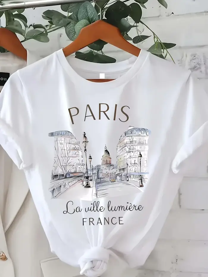 90. roky Tričko Paríž Dámske Potlačené