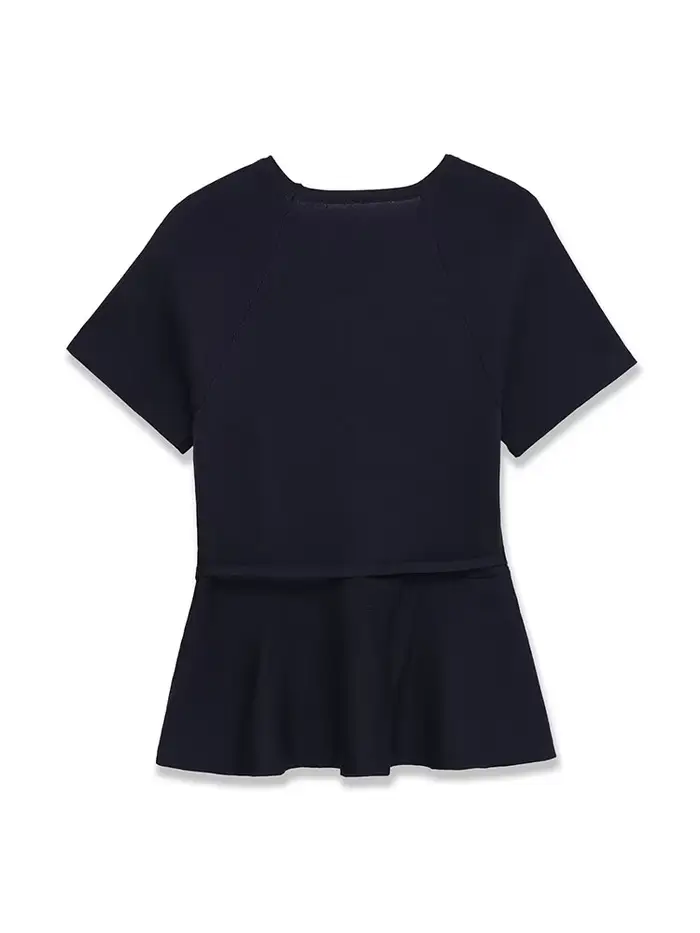 TFAFXY tricoté femmes ensembles 2026 printemps automne à manches courtes col rond mince haut court p