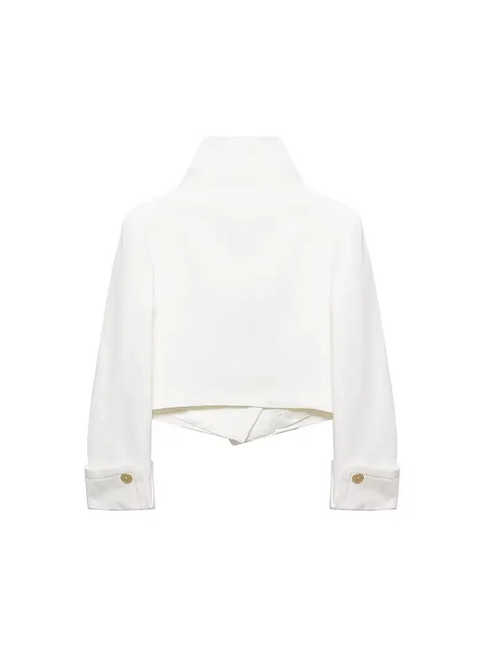 Nouvelle veste décontractée pour femme à col montant, manches longues, boutonnée, couleur unie, styl