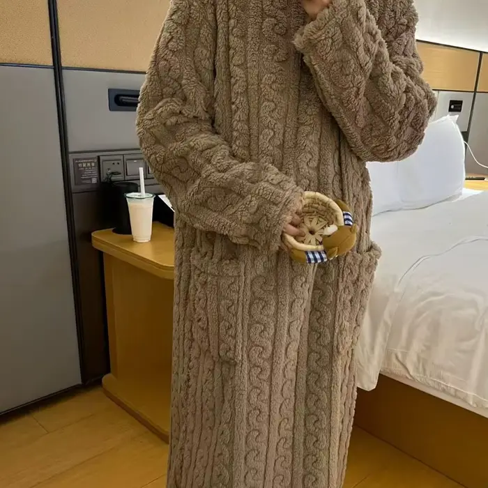 Flanel hrubé ženy Polyester nočná košeľa koleno dĺžka pohodlie elegancia špeciálne príležitosti