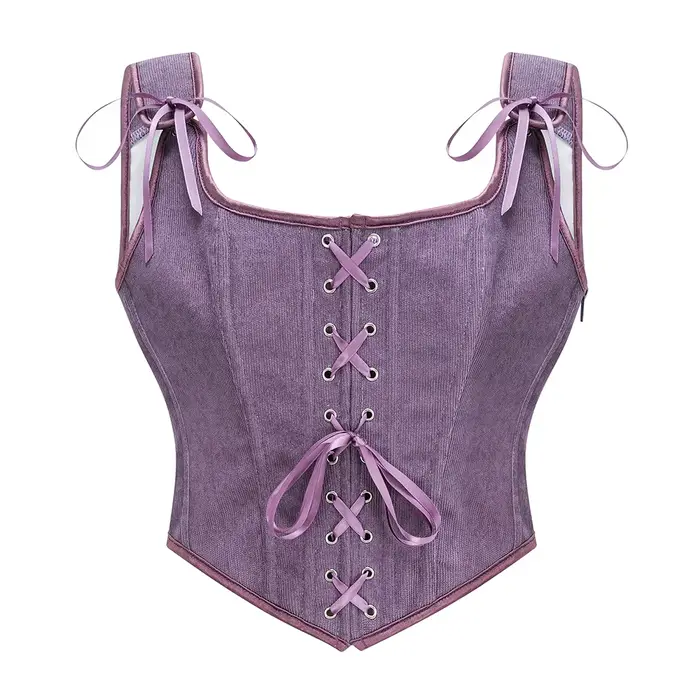 Armée vert victorien Vintage gilet femme fermeture éclair latérale et avant à lacets débardeur Corset Punk Goth vêtements Sexy Corselet Feminino