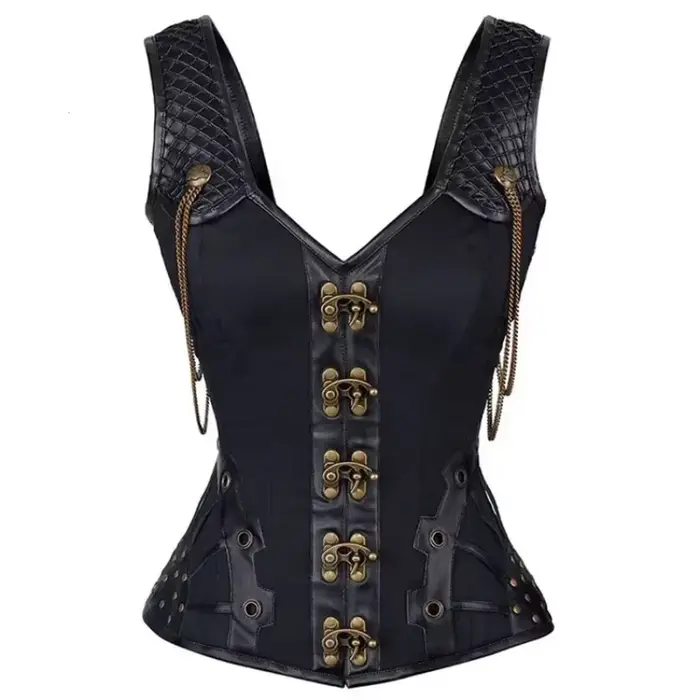 Steampunk Corsets et Bustiers bretelles Corset gothique Punk Corselet Vintage surbuste Burlesque Bas