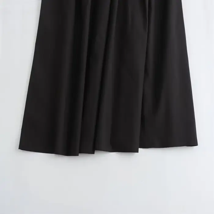 Mooyufon 2025 tempérament femme polyvalent ample et décontracté couleur unie jupe taille haute longu
