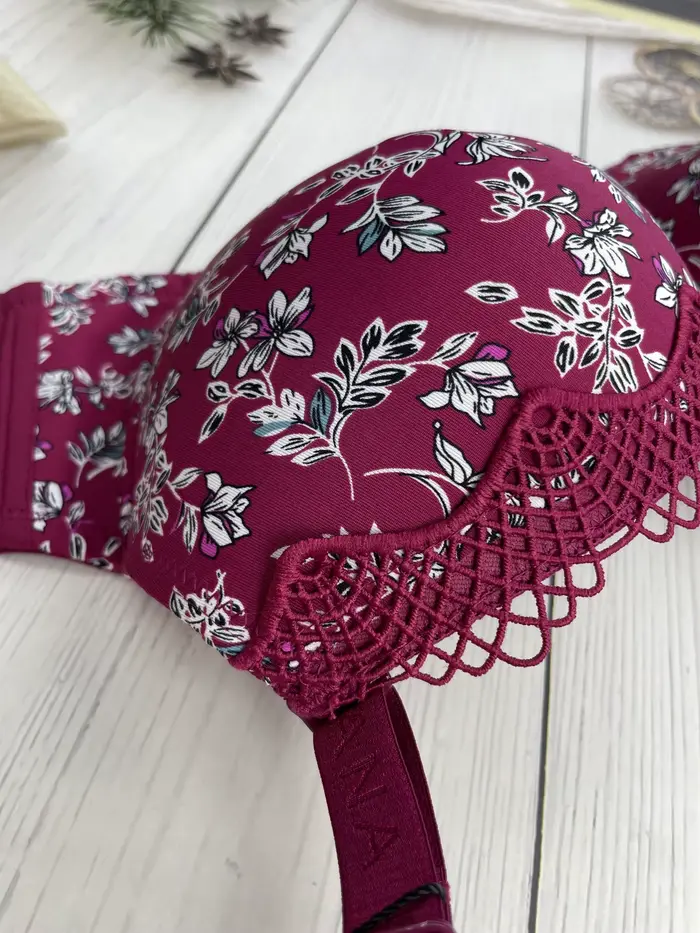 Diana Rose elastanová a polyamidová podprsenka s kvetinovou výšivkou pre ženy, proti ošúchaniu, šálky C D E pre všetky príležitosti