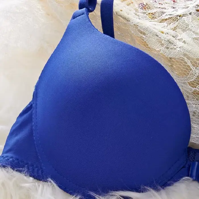 Sexy push-up podprsenka s predným uzáverom a kosticami pre ženy špeciálne príležitosti spodná bielizeň moderný pletený bavlnený elastan