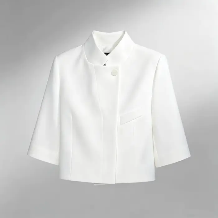 Blazer court noir pour femme, nouvelle collection printemps, manteau féminin à simple boutonnage, ha
