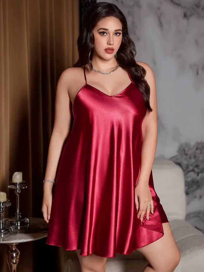 Elegantná nočná košeľa s výstrihom do V pre ženy