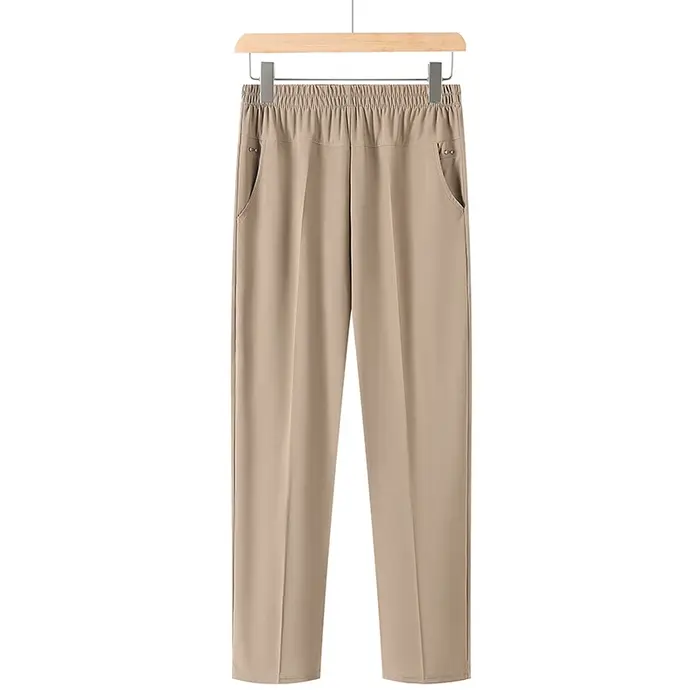 Nouveaux pantalons pour femmes printemps-été, pantalons mom, taille haute élastique, décontractés, c