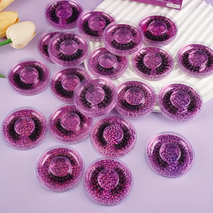 20 paires 4 Styles vaporeux Faux vison Faux cils mélangés dramatiques épais bouclés moelleux bande c