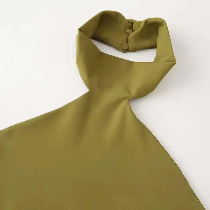 HXAO dámsky letný top s viazaním na krk 2025 tielko a camisole zeleno-modrý obtiahnutý top Sexy odhalené ramená bez rukávov holý chrbát