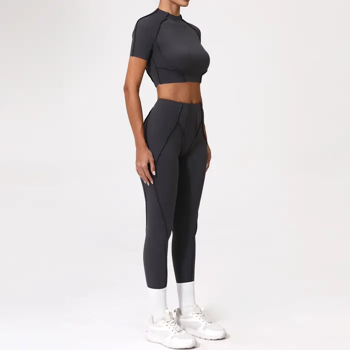 Costume de Yoga 2 pièces pour femmes, ensemble de sport à séchage rapide, survêtement pour course à 