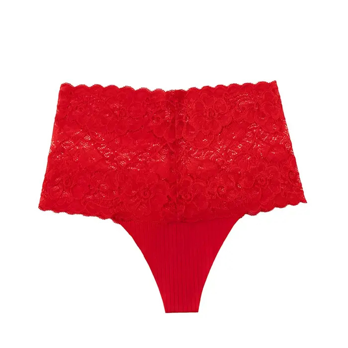 Culotte de soie et élasthanne en dentelle pour femmes, lingerie sexy avec fleur délicate, grandes occasions spéciales