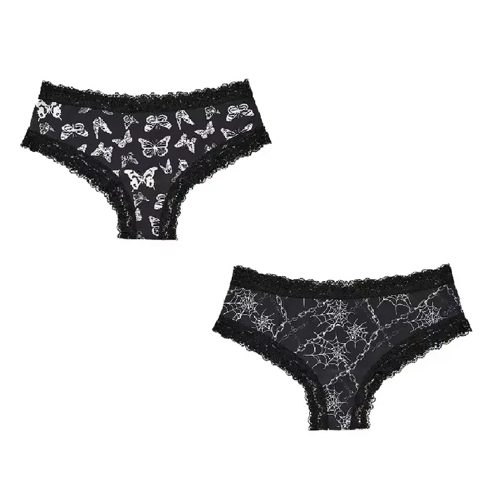 Ensemble de 2 pièces de Lingerie pour femmes, sous-vêtements Sexy en dentelle, fantôme chauve-souris