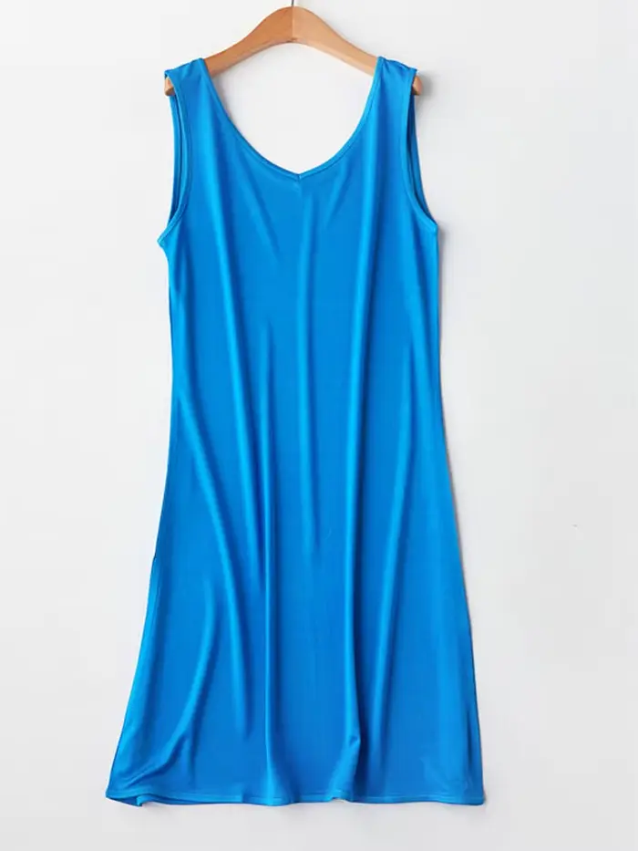 SuyaDream – Pohodlná dámska mini nočná košeľa, plné slipy, V-neck, farba jednofarebný, spodná bielizeň modrá, farba dužina