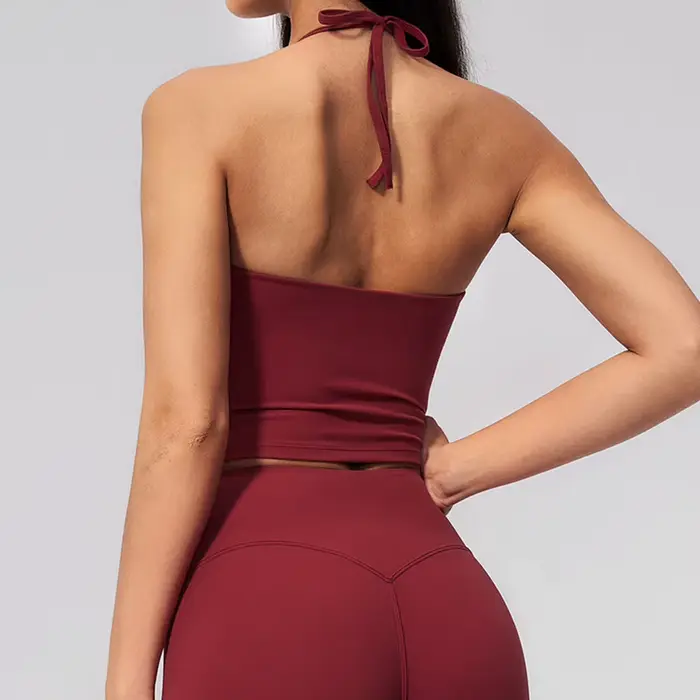 Dámska športová podprsenka na kravatu krk, chrbát, crop top štýl, sexy, pre fitness, telocvičňu a jogu