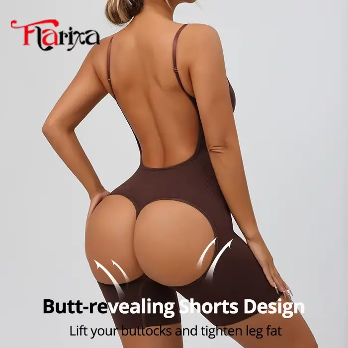 Flarixa Body Gainant Femme Effet Ventre Plat Dos Nu Ajustement Facile Pour Fesses Plus Fermes Occasions Spéciales