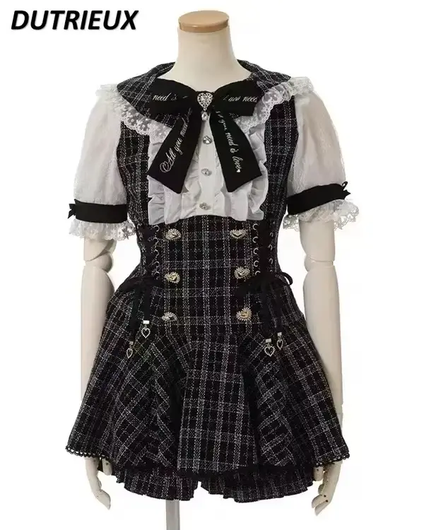 Vêtements Lolita japonais Mine, chemise à manches courtes et Short, ensemble pour femmes, doux et mi