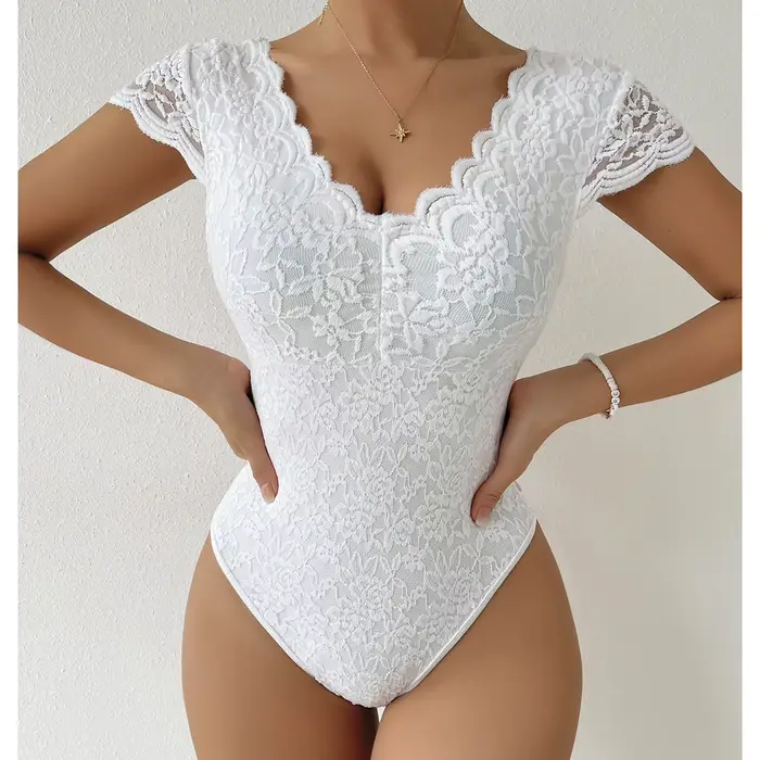 Kombinácia jedného kusu štýlovej bielej čipky pre ženy sexy štýl a klub vhodný pre jarný letný model y body tenký a pohodlný