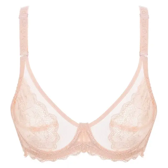 Soutien-gorge transparent pour femmes, sous-vêtements en dentelle ultra fine
