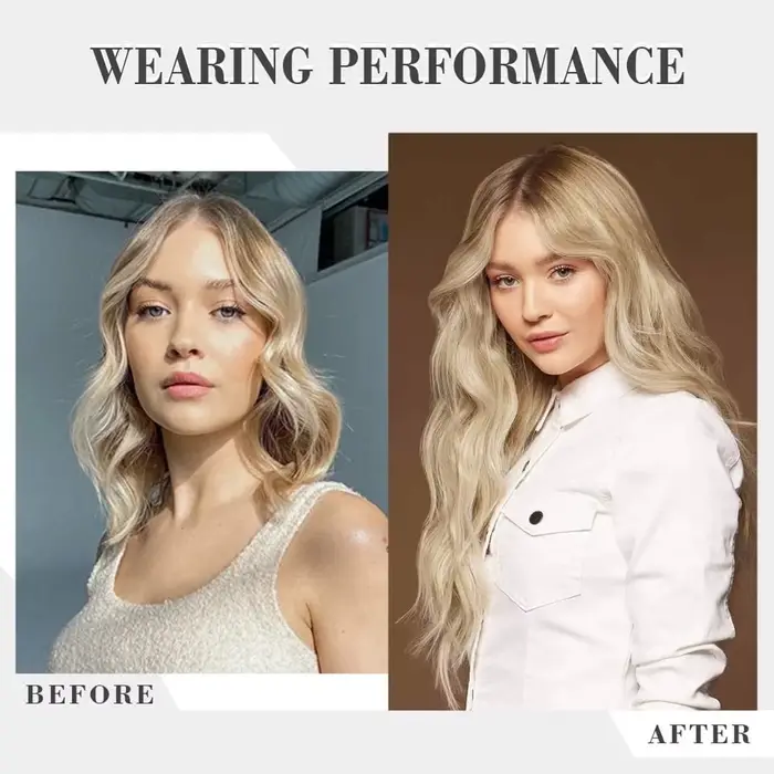 Extensions de cheveux ondulées à clips Jiameisi pour femmes longues occasions spéciales et tous les jours