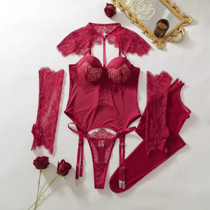 Sexy puma spodná bielizeň set s čipkou a ohlávka top pre ženy špeciálne príležitosti