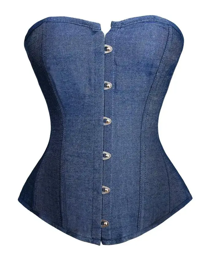 Caudatus nouvelle mode sexy denim corset style vintage victorien bustier sans bretelles corset overb