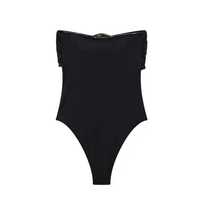 MUJER 2025 Dámske extrémne body bez ramien Sexy body pre ženy čierne telo jeden kus oblečenie Sexy spodná bielizeň Bodysuits žena