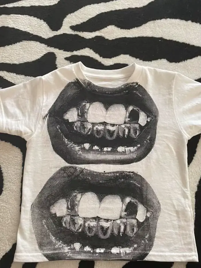 Punk Y2K baby krátky rukáv gotické tričko pouličná móda ženy voľný čas základné