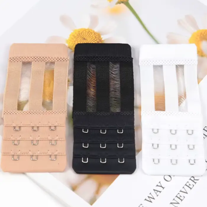 Sada 3 elastických podprseniek pre ženy, 3 rady, 3 háčiky, šírka 4,5 cm, s nastaviteľnou prackou