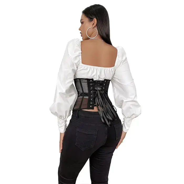 Sexy korzet z pletenej priedušnej sieťoviny polyester elastan model telo tréner veľkosť špeciálne príležitosti romantické spoločenské