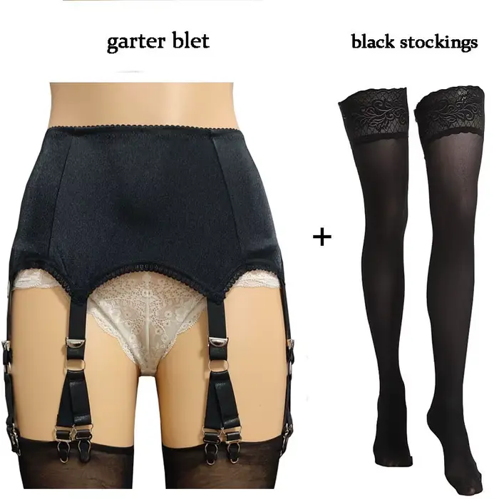 Jarretière rétro sexy avec bas résille, nylon et élasthanne, six ramens, pour femmes, noir ou blanc, occasions spéciales