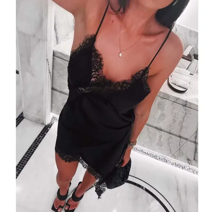 MUJER 2025 dentelle robe femme noir dos nu robes courtes pour les femmes asymétrique fête femmes rob