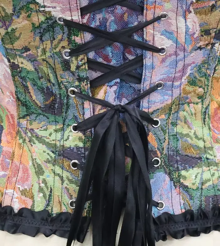 Plus veľkosť Dámske korzet, vyšívané Vintage kvety, bustier štýl, chudnutie plášť, krátky a elegantný štýl
