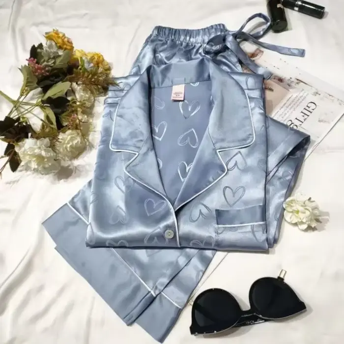 Ice inja-Pyjama en dentelle à manches longues pour femme, vêtements de nuit respirants décontractés,