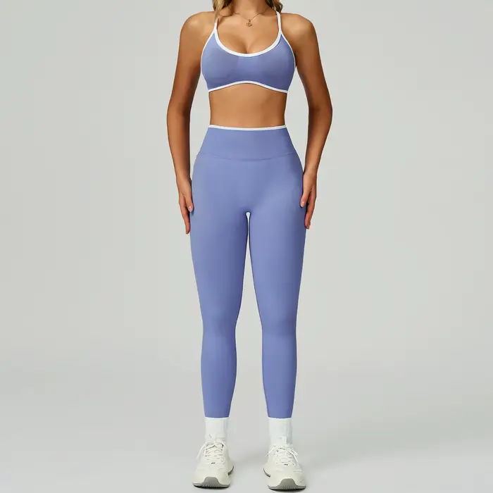 Ensemble de sport sans couture pour femmes, vêtements de Fitness, blocage de couleur, ensembles de Y