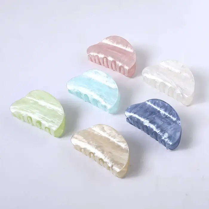 Pince à Cheveux en Acrylique à Rayures Marbrées pour Femme, Crabe, Griffes, Outil de Lavage, Accesso