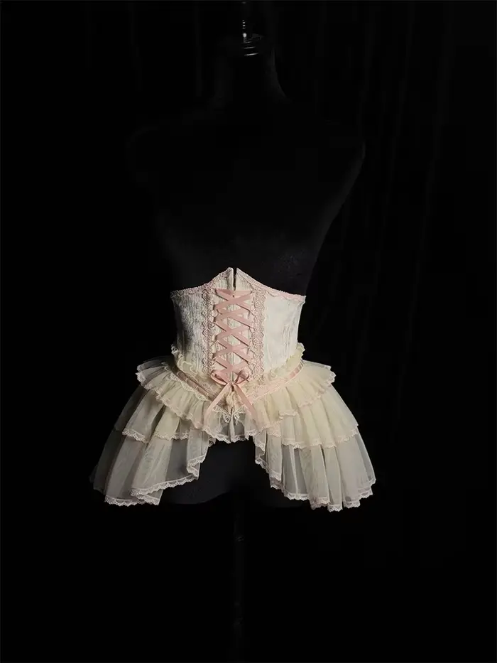 ~Cross~Gothic Princess Lolita Corset avec ourlet à plusieurs couches par Alice Girl PRE COMMANDE / 3 mois