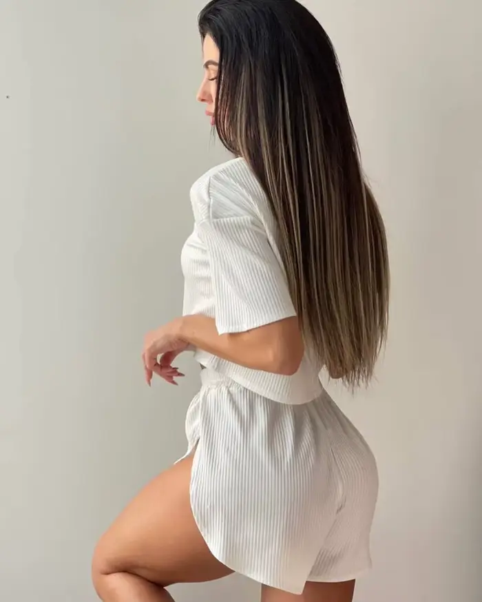 Ensemble de vêtements de détente côtelés 2 pièces pour femmes, ensemble pyjama crop top et short, vê