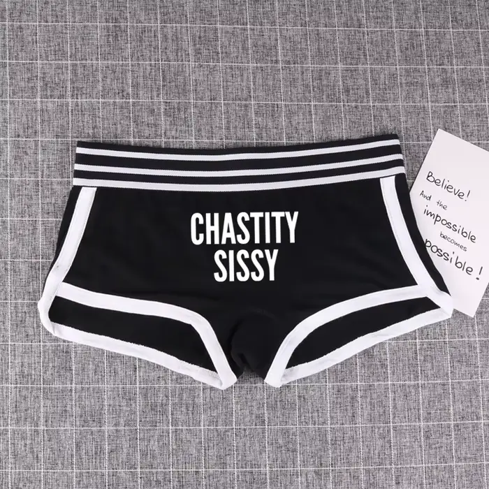 CHASTITY SISSY sous-vêtements pour femmes drôle femme Boxer Shorts coton garçon Shorts mignon fille 