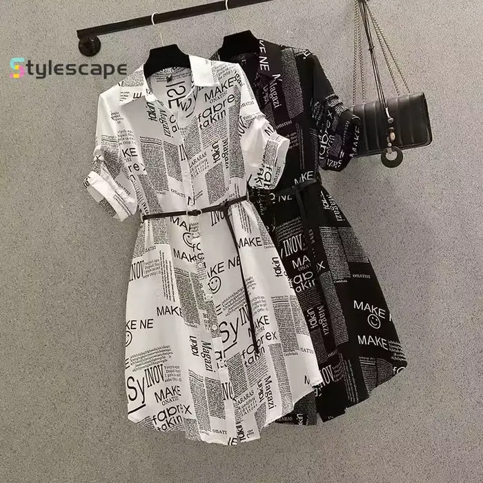 Robe imprimée lettre enveloppée pour femme, col polo à la taille, réduction de l'âge français, régla