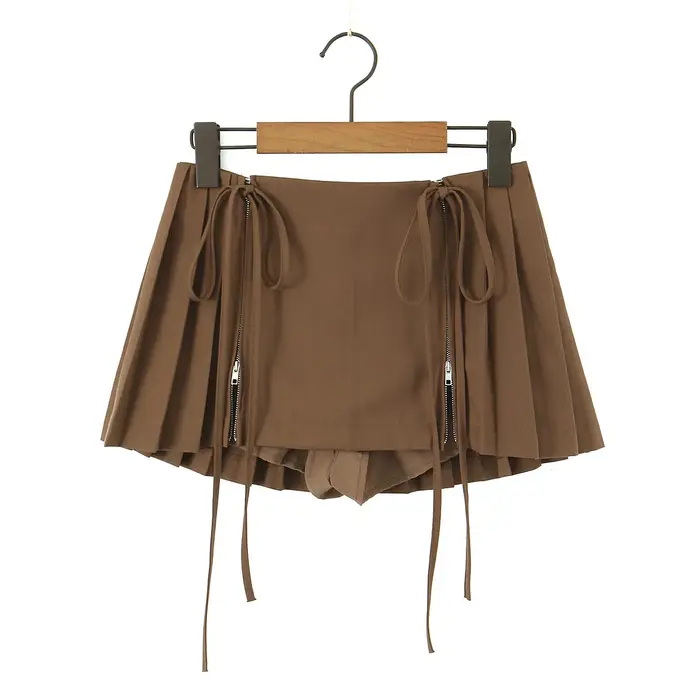 Jupe plissée avec short pour femme, mode coréenne, super mini jupe, sexy, kawaii, punk, vêtements de