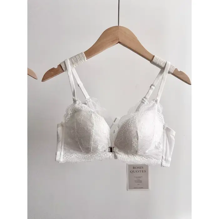 Dámske čipky podprsenka Set s malým hrudníkom, predné uzavretie, bez kostic, elegantný späť, Push-up, spodná bielizeň Soft pre každý deň, veľkosť 32-38AB