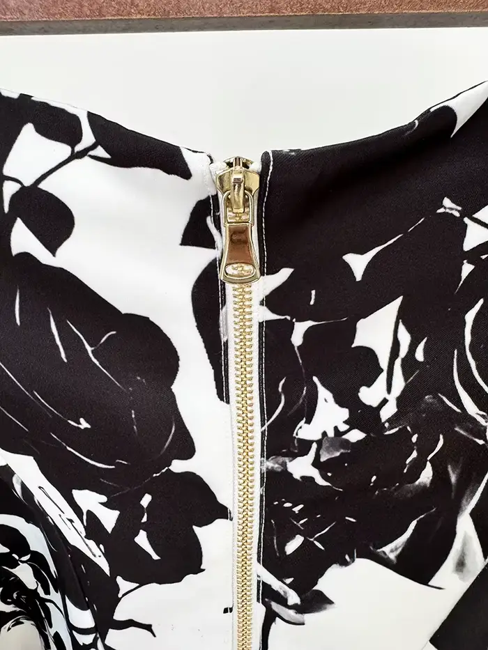 HIGH STREET Nouveauté 2026 Mini-jupe florale imprimée pour femme, style défilé de créateur, avec bou