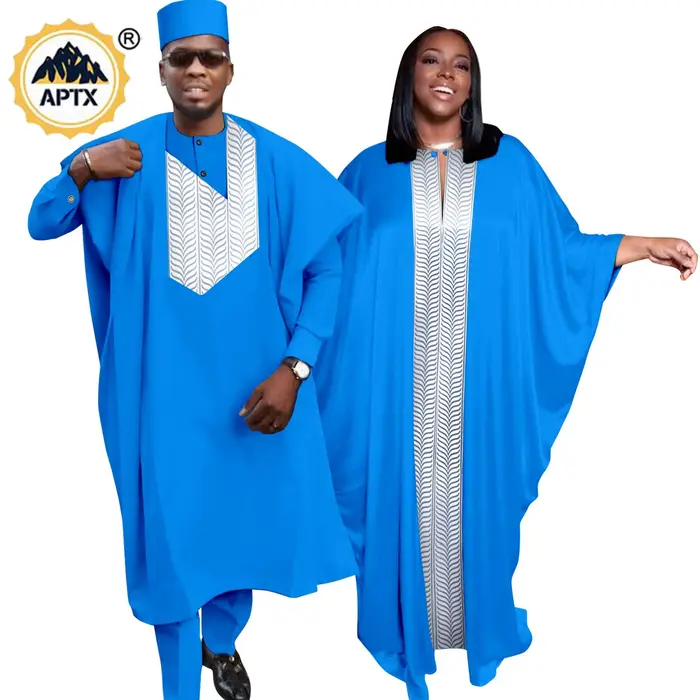 Abaya-Robes Africaines pour Femmes et Hommes, Tenues Assorties, Robes Musulmanes, Ensembles Haut et 