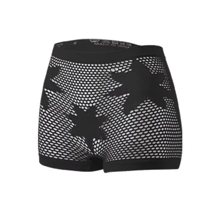 Culottes à motif étoile pour femmes, sous-vêtements sans couture, dentelle ajourée, boxers respirant